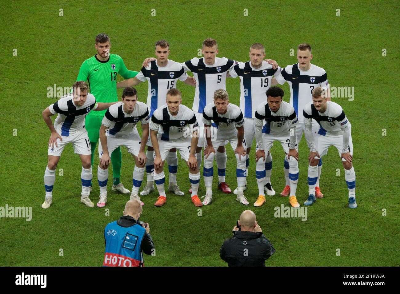 Presentazione delle immagini della squadra finlandese durante la partita di  calcio internazionale amichevole tra Francia e