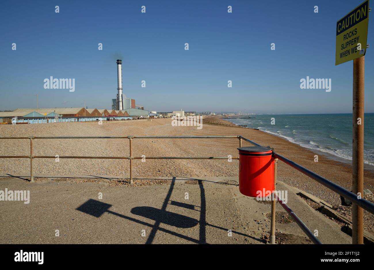 La centrale a gas di Shoreham a Southwick, Portslade, attracca vicino a Brighton. Generazione di elettricità. Foto Stock