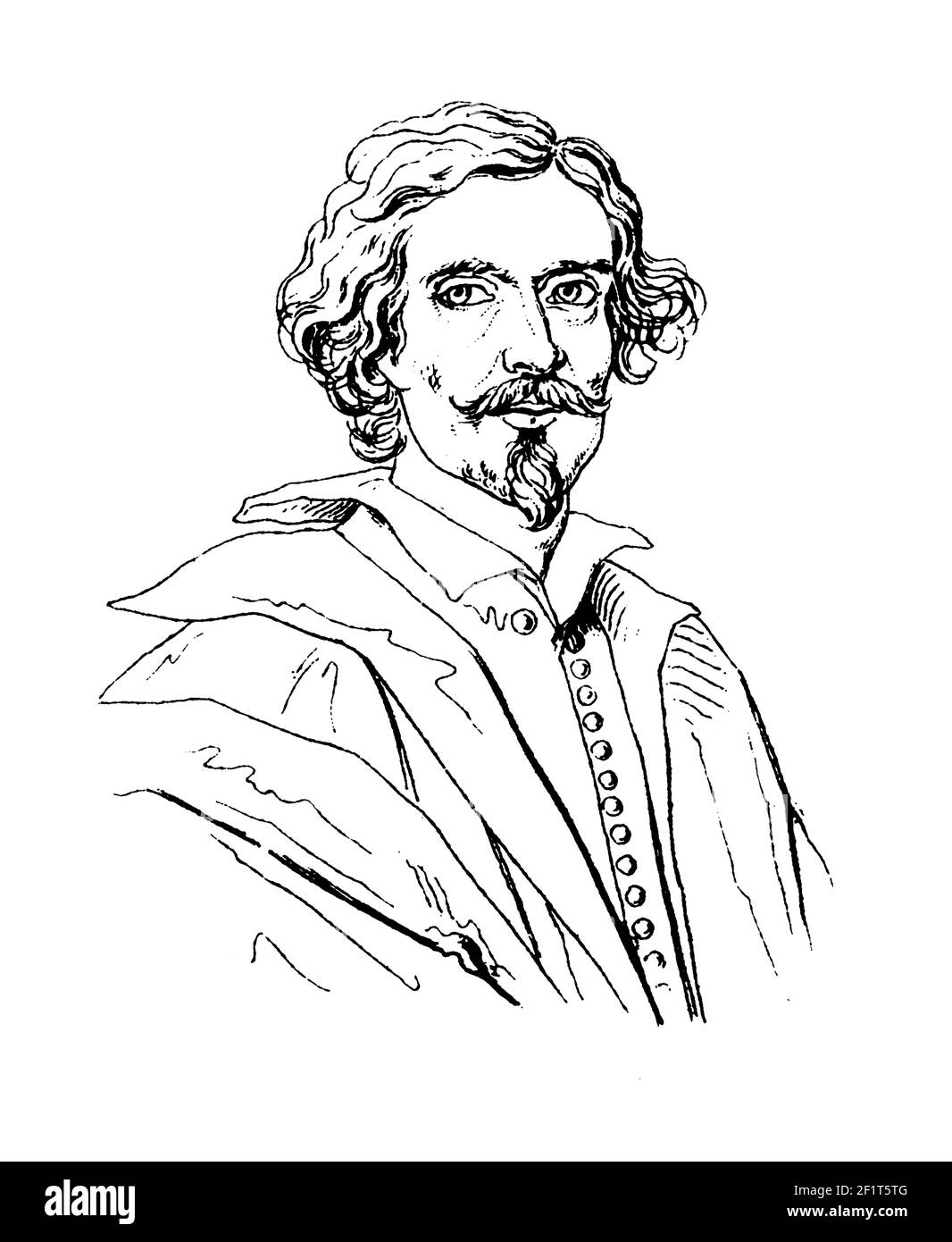 Antica illustrazione ottocentesca di un ritratto di Gian Lorenzo Bernini, scultore e architetto barocco. Nacque il 7 dicembre 1598 a Napoli Foto Stock Antica illustrazione ottocentesca di un ritratto di Gian Lorenzo Bernini, scultore e architetto barocco. Nacque il 7 dicembre 1598 a Napoli Foto Stock