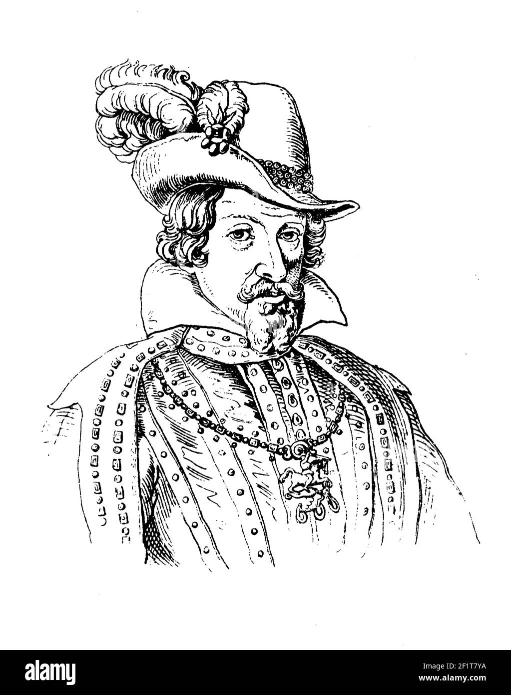 Incisione antica del XIX secolo di un ritratto di Giacomo i, re d'Inghilterra, Scozia e Irlanda. È nato il 19 giugno 1566 a Edimburgo, Scozia An Foto Stock