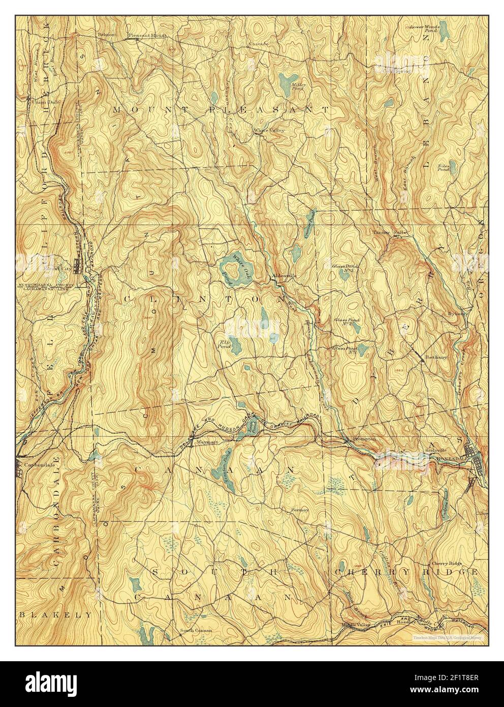 Honesdale, Pennsylvania, map 1892, 1:62500, United States of America by Timeless Maps, data U.S. Geological Survey Foto Stock