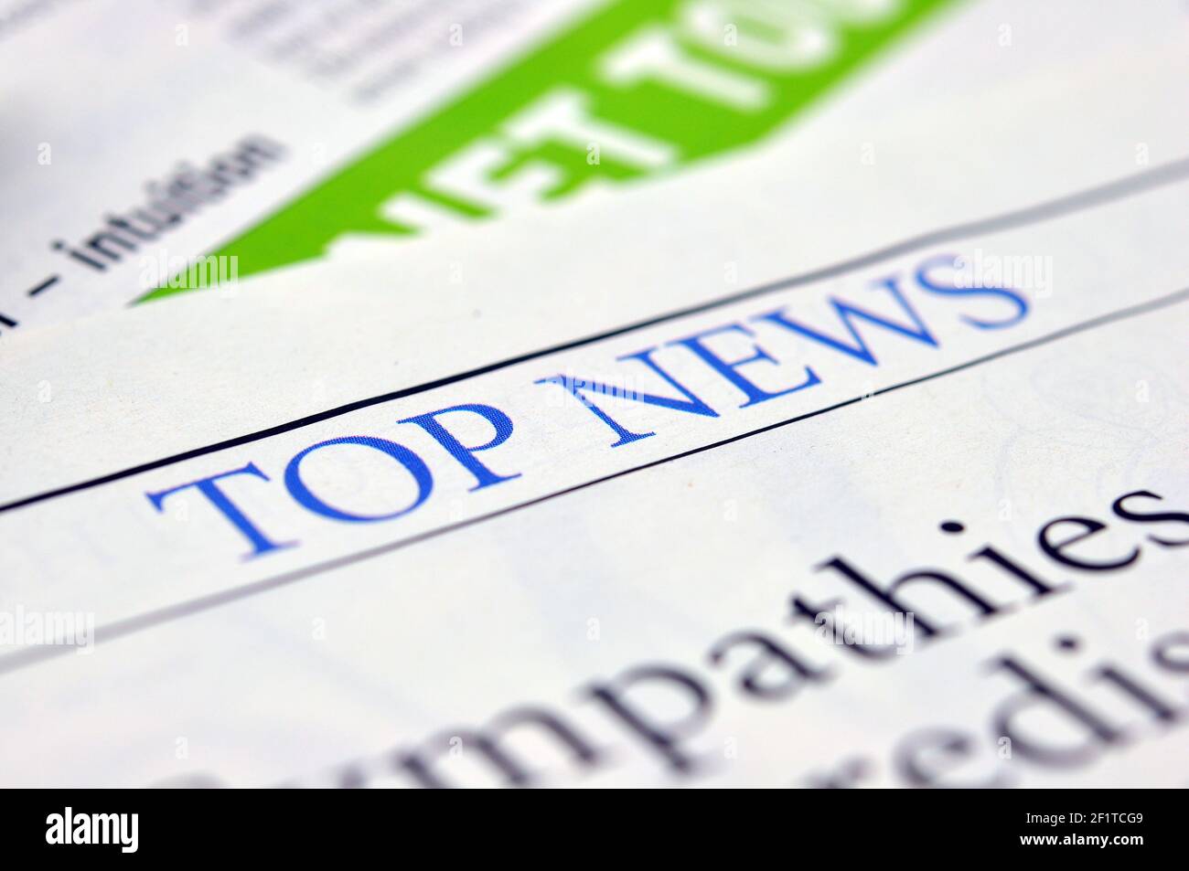 newsletter, ufficiale, carta, titolo, titolo, informazioni, informazioni, concetti, affari, pubblicazione, macro, astratto, blu Foto Stock