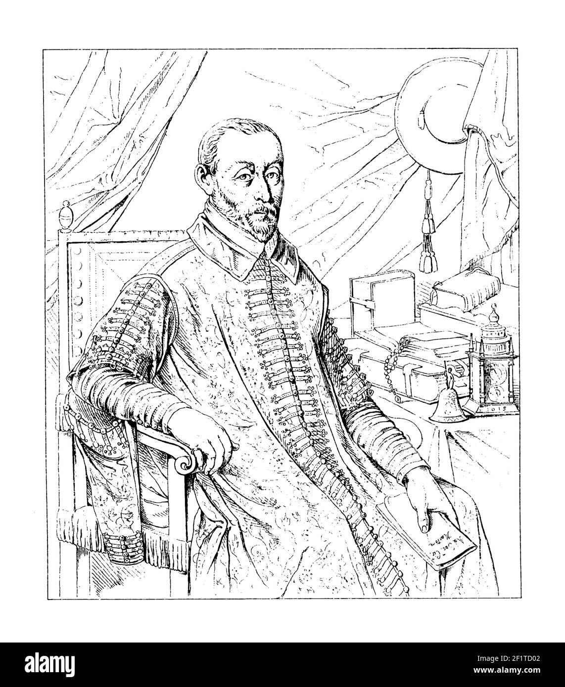 Illustrazione ottocentesca di un ritratto di Melchior Klesl, statista austriaco e cardinale della chiesa cattolica romana. Klesl è nato il 19 febbraio Foto Stock