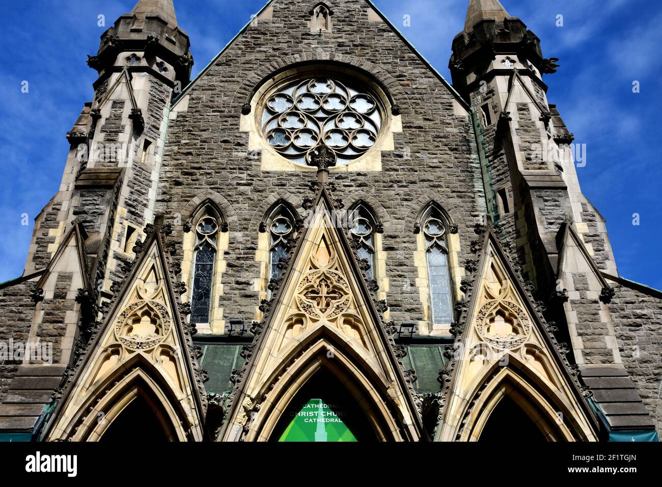 Chiesa Cattedrale, vetrate raffiguranti una scena religiosa, Cristo Montreal, Canada, Canada, Canada, Provincia, Quebec. Foto Stock
