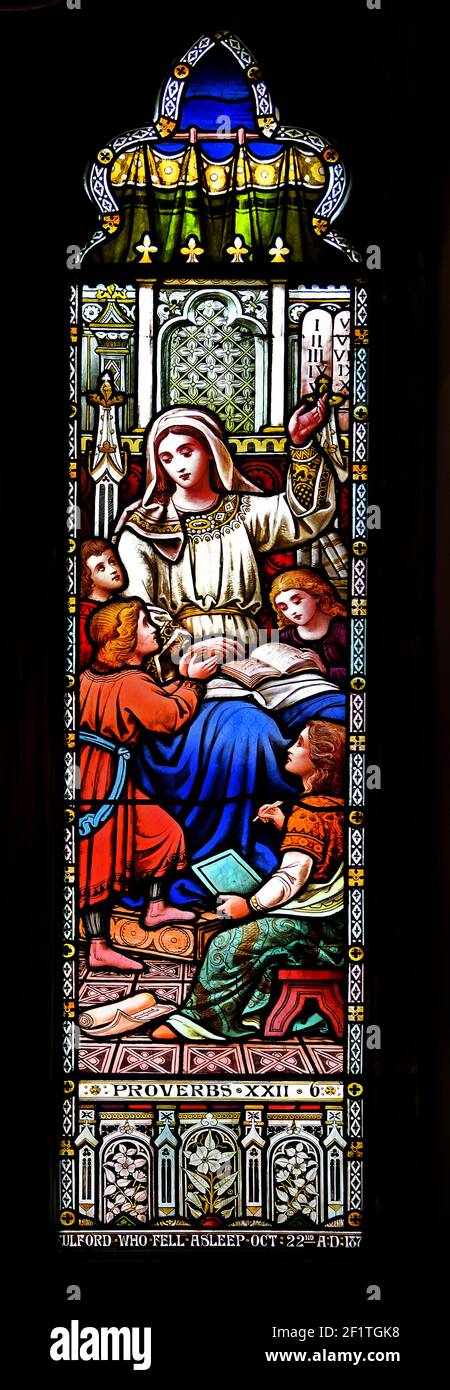 Chiesa Cattedrale, vetrate raffiguranti una scena religiosa, Cristo Montreal, Canada, Canada, Canada, Provincia, Quebec. Foto Stock