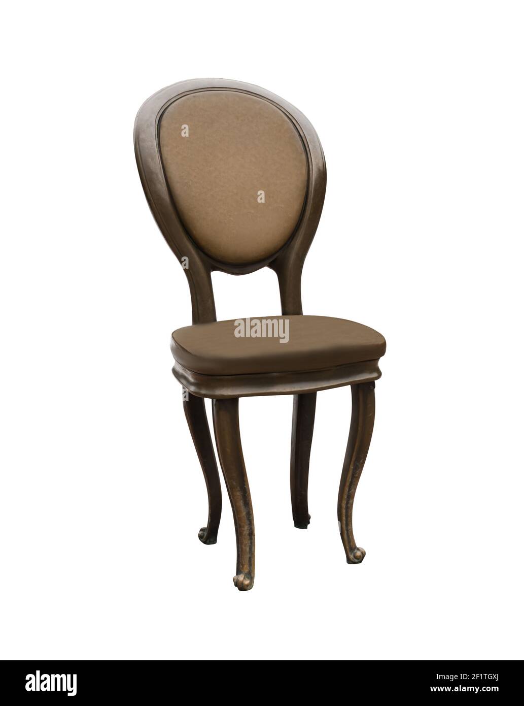 illustrazione, sedia vintage su sfondo bianco isolato Foto Stock