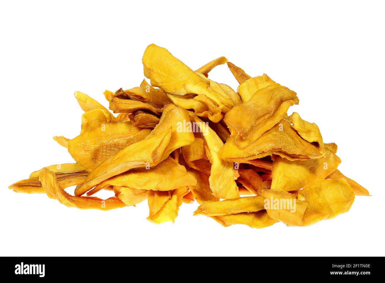 mango organico essiccato isolato su sfondo bianco Foto Stock