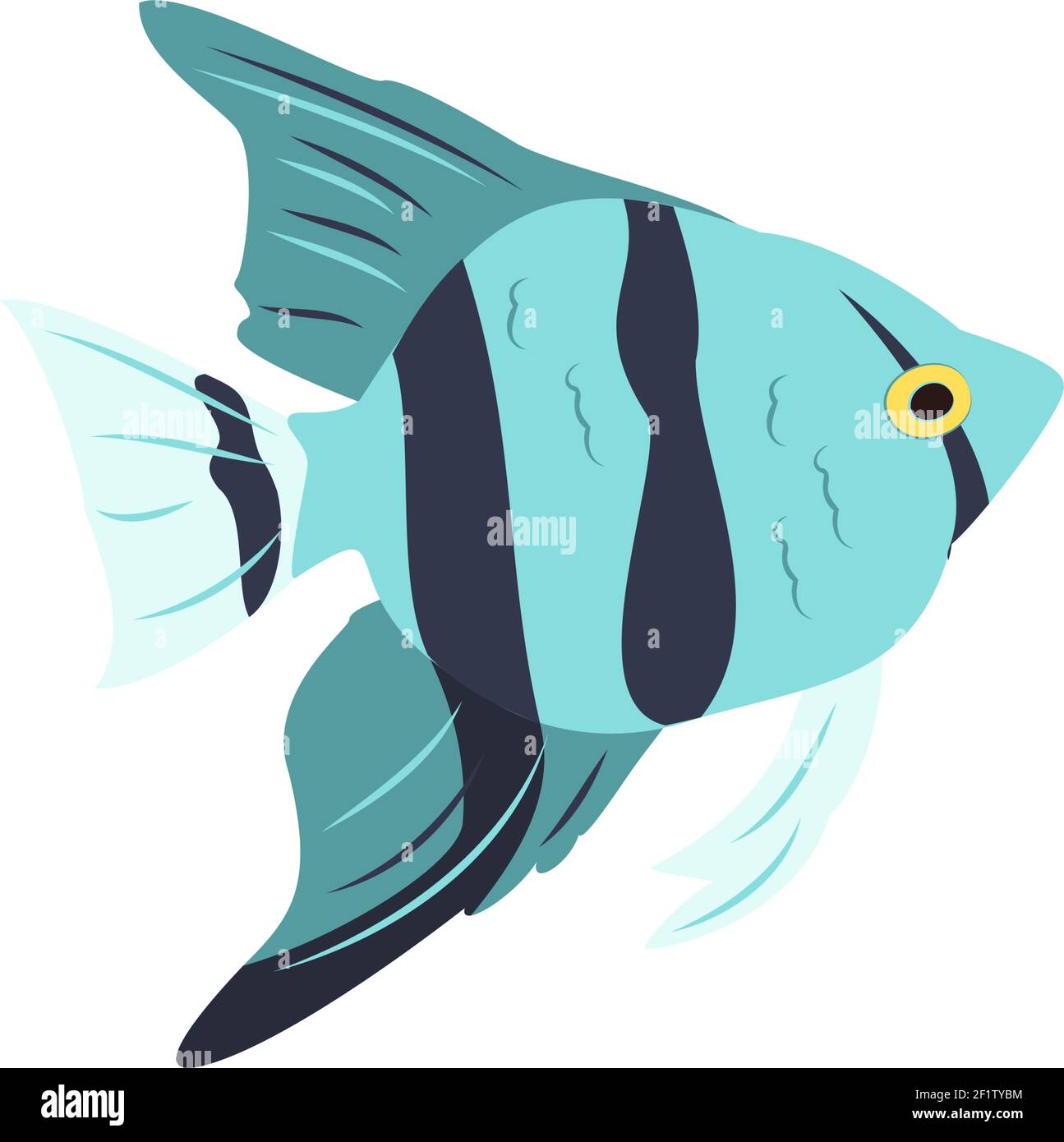 Icone luminose di pesce blu. Illustrazione Vettoriale