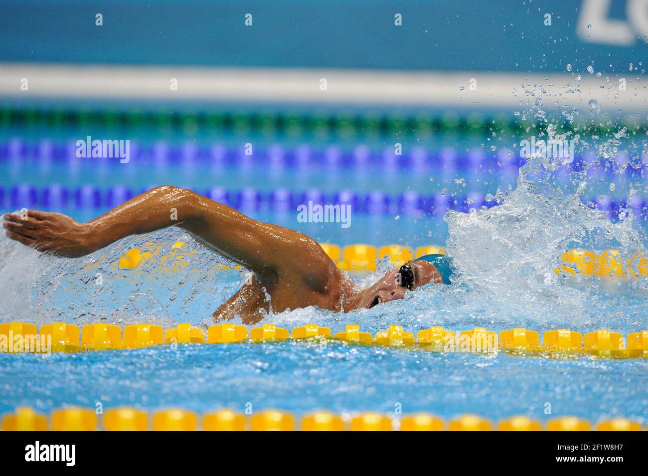 LONDON OLYMPIC GAMES 2012 - AQUATICS CENTER , LONDON (ENG) - 03/08/2012 - PHOTO : POOL / KMSP / DPPI SWIMMING - MEN'S 1500 M FREESTYLE - GREGORIO PALTRI,IERI (ITA) Foto Stock
