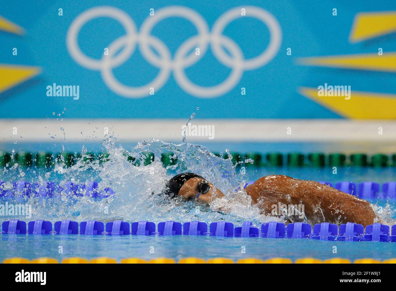 LONDON OLYMPIC GAMES 2012 - AQUATICS CENTER , LONDRA (ENG) - 03/08/2012 - PHOTO : PISCINA / KMSP / DPPI NUOTO - UOMINI 1500 M FREESTYLE - OUSSAMA MELLOULI (TUN) Foto Stock