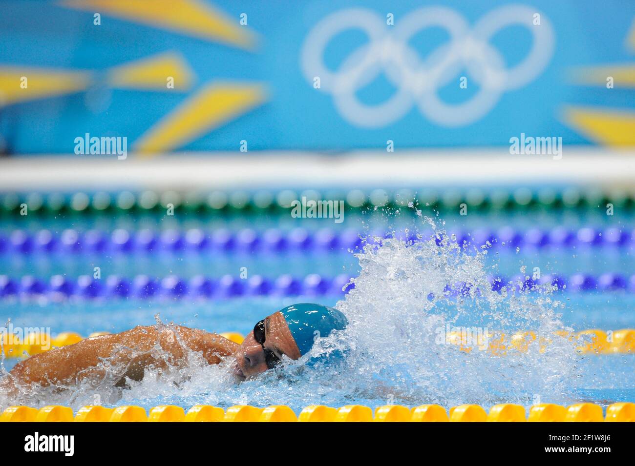 LONDON OLYMPIC GAMES 2012 - AQUATICS CENTER , LONDON (ENG) - 03/08/2012 - PHOTO : POOL / KMSP / DPPI SWIMMING - MEN'S 1500 M FREESTYLE - GREGORIO PALTRI,IERI (ITA) Foto Stock