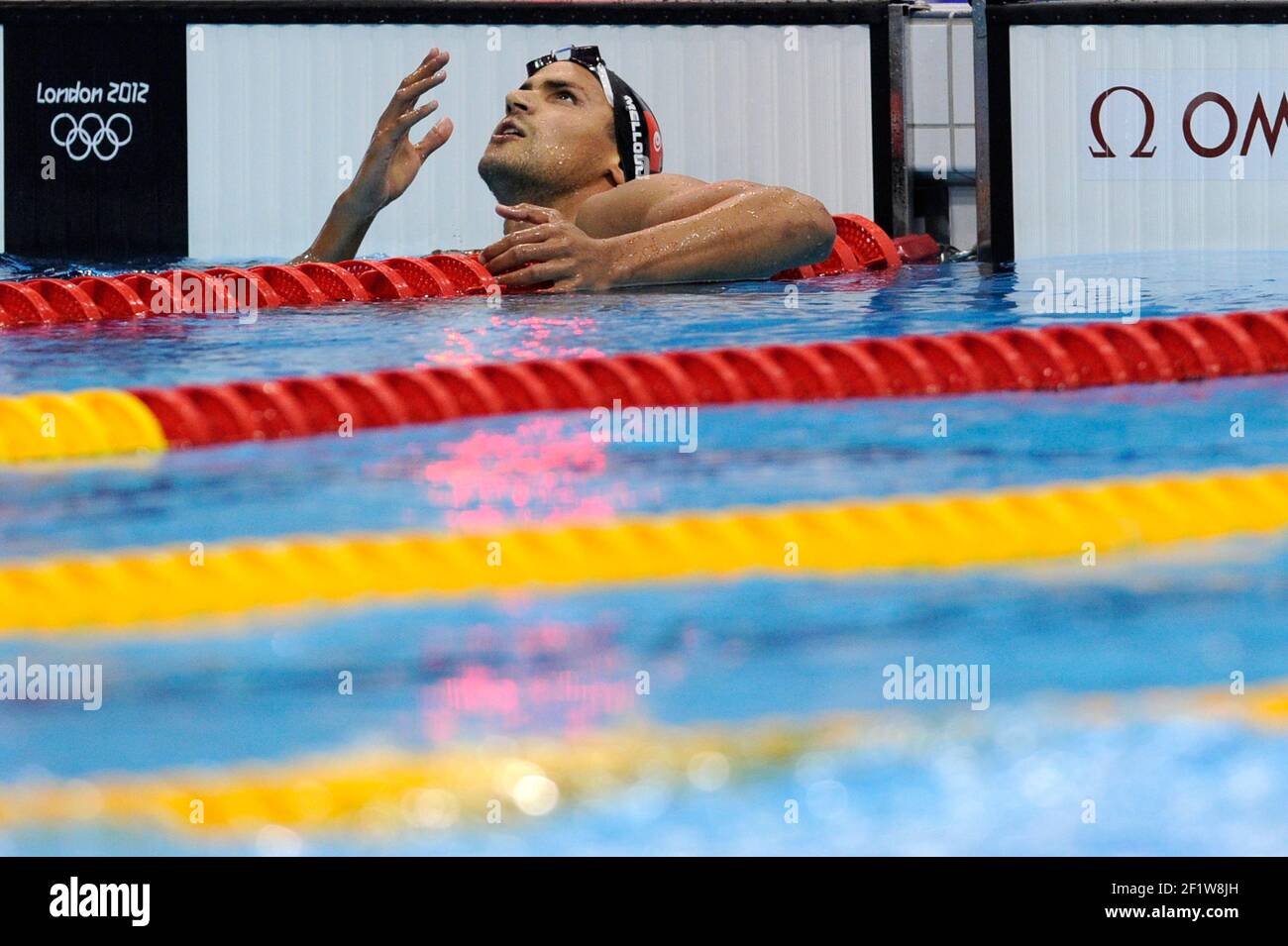 LONDON OLYMPIC GAMES 2012 - AQUATICS CENTER , LONDRA (ENG) - 03/08/2012 - PHOTO : PISCINA / KMSP / DPPI NUOTO - UOMINI 1500 M FREESTYLE - OUSSAMA MELLOULI (TUN) Foto Stock