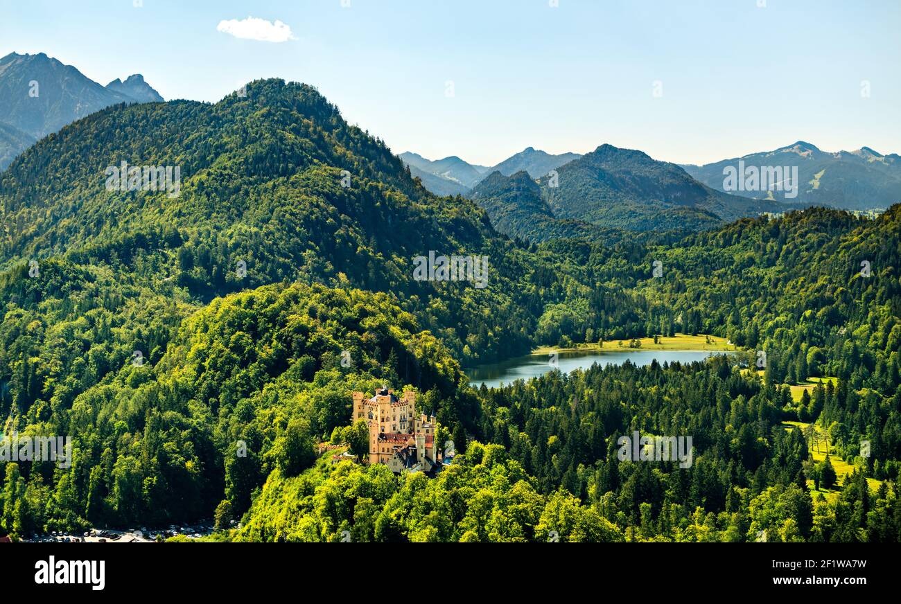 Castello di Hohenschwangau in Baviera, Germania meridionale Foto Stock