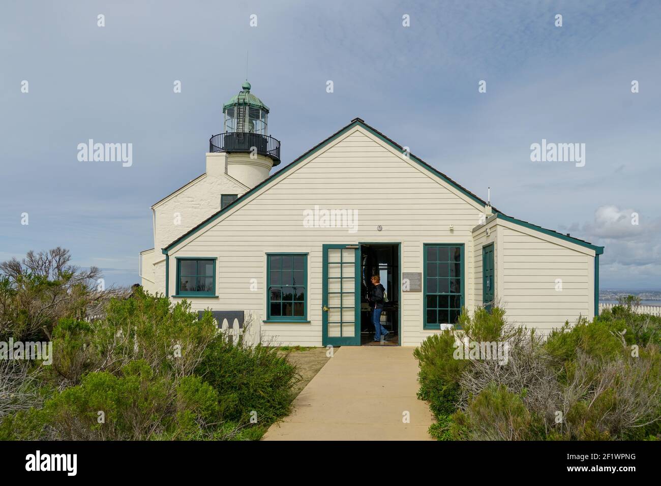 L'originale faro di Point Loma, storico faro situato a San Diego Foto Stock