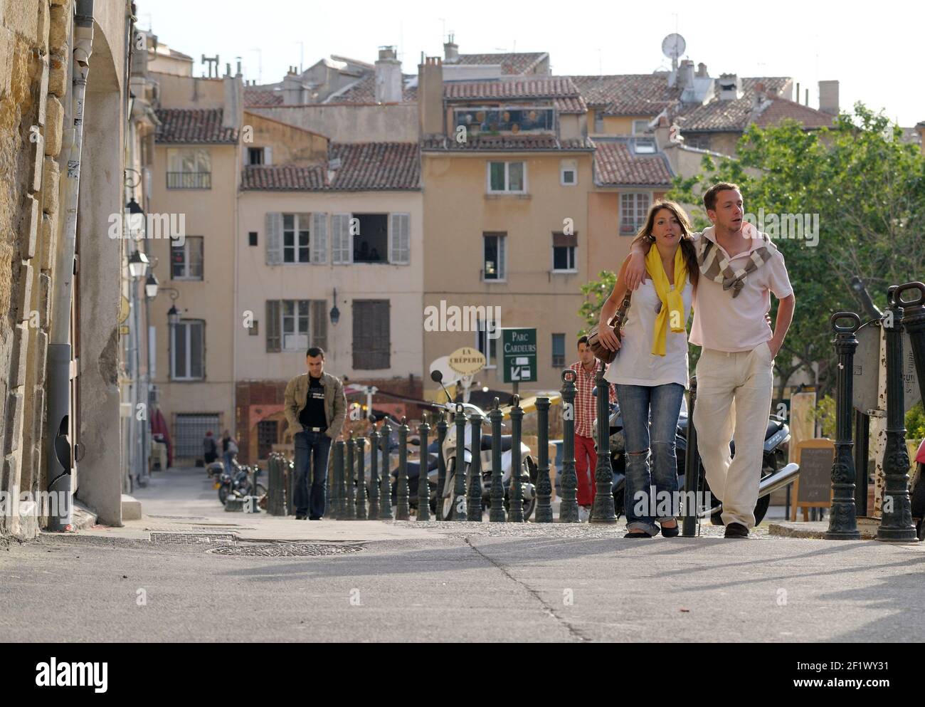 Passeggiata serale, Aix-Côte-Provence, Provenza-Alpi-Costa Azzurra, Francia Foto Stock