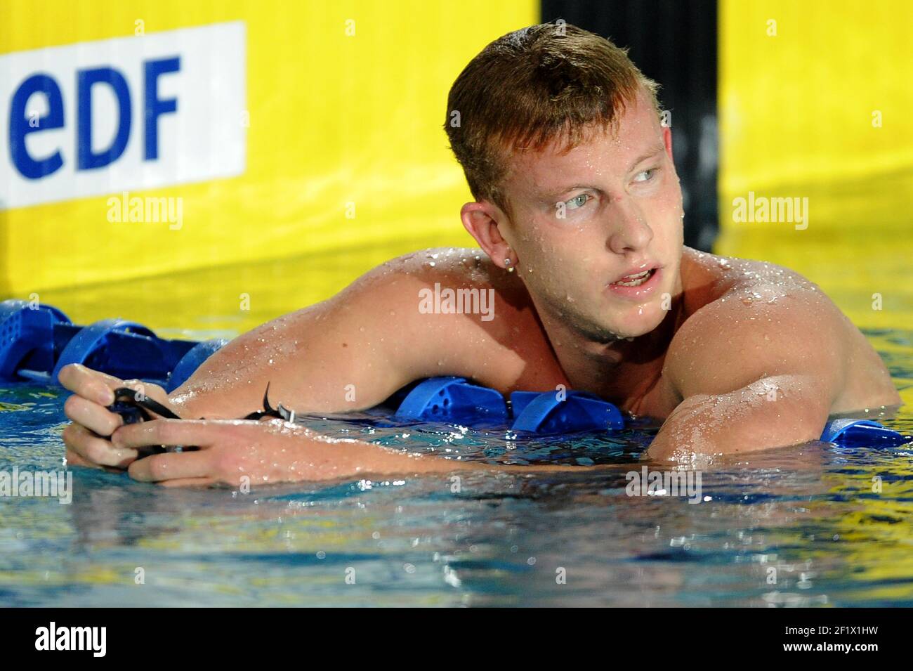NUOTO - CAMPIONATI FRANCESI 2013 - RENNES (FRA) - GIORNO 2 - 10/04/2013 - FOTO STEPHANE KEMPINAIRE / KMSP / DPPI - UOMINI 1500 M - FREESTYLE - DAMIEN JOLY (FRA) Foto Stock