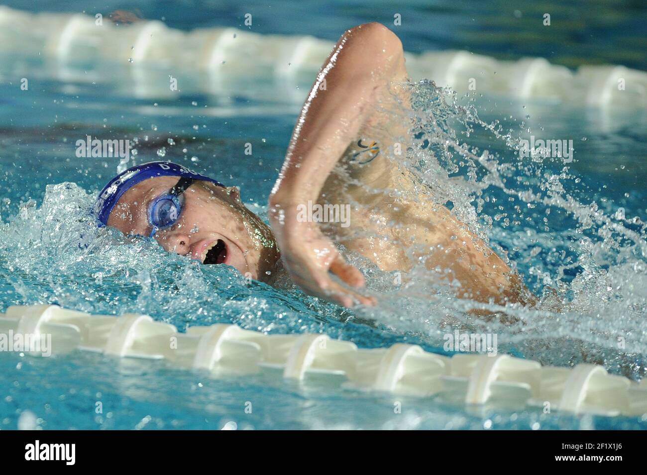 NUOTO - CAMPIONATI FRANCESI 2013 - RENNES (FRA) - GIORNO 2 - 10/04/2013 - FOTO STEPHANE KEMPINAIRE / KMSP / DPPI - UOMINI 1500 M - FREESTYLE - DAMIEN JOLY (FRA) Foto Stock