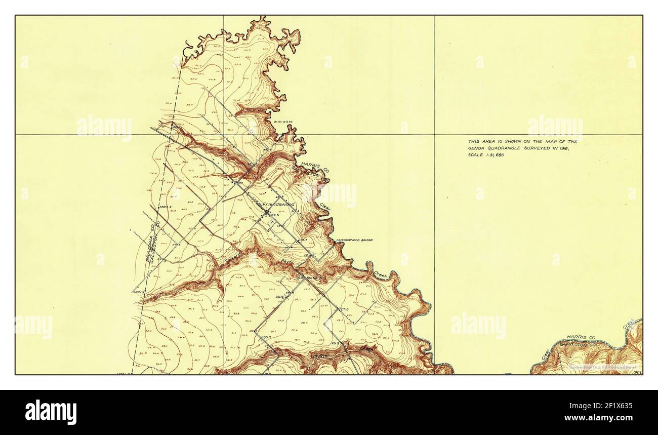 Genova, Texas, mappa 1929, 1:24000, Stati Uniti d'America da Timeless Maps, dati U.S. Geological Survey Foto Stock
