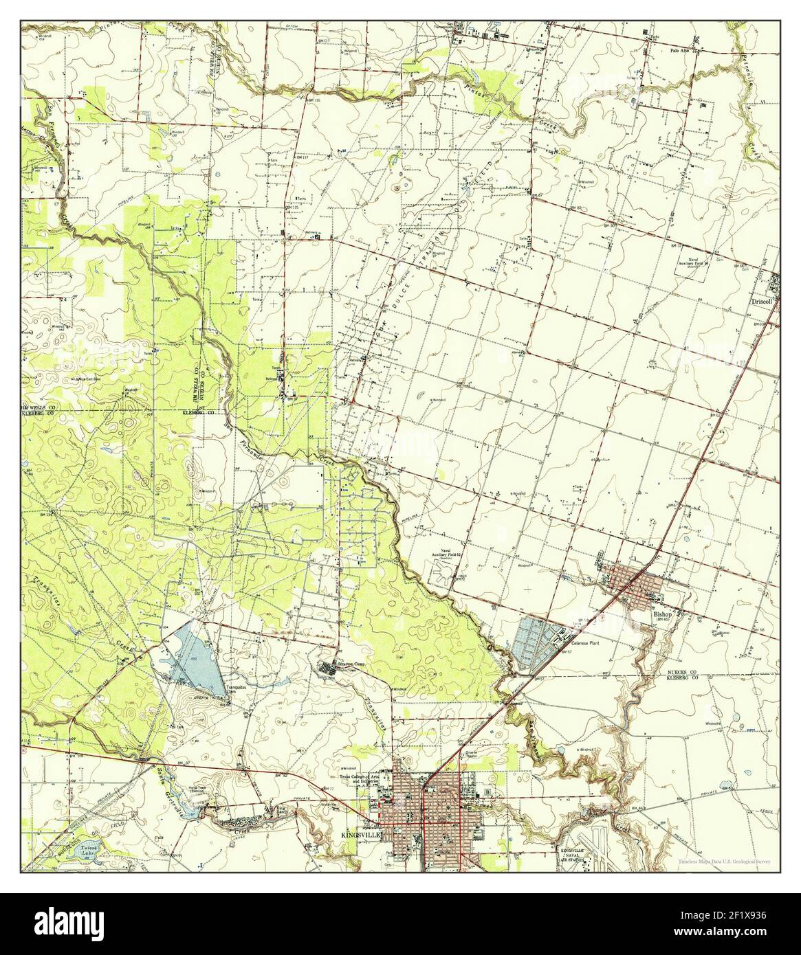 Kingsville, Texas, mappa 1954, 1:62500, Stati Uniti d'America da Timeless Maps, dati U.S. Geological Survey Foto Stock