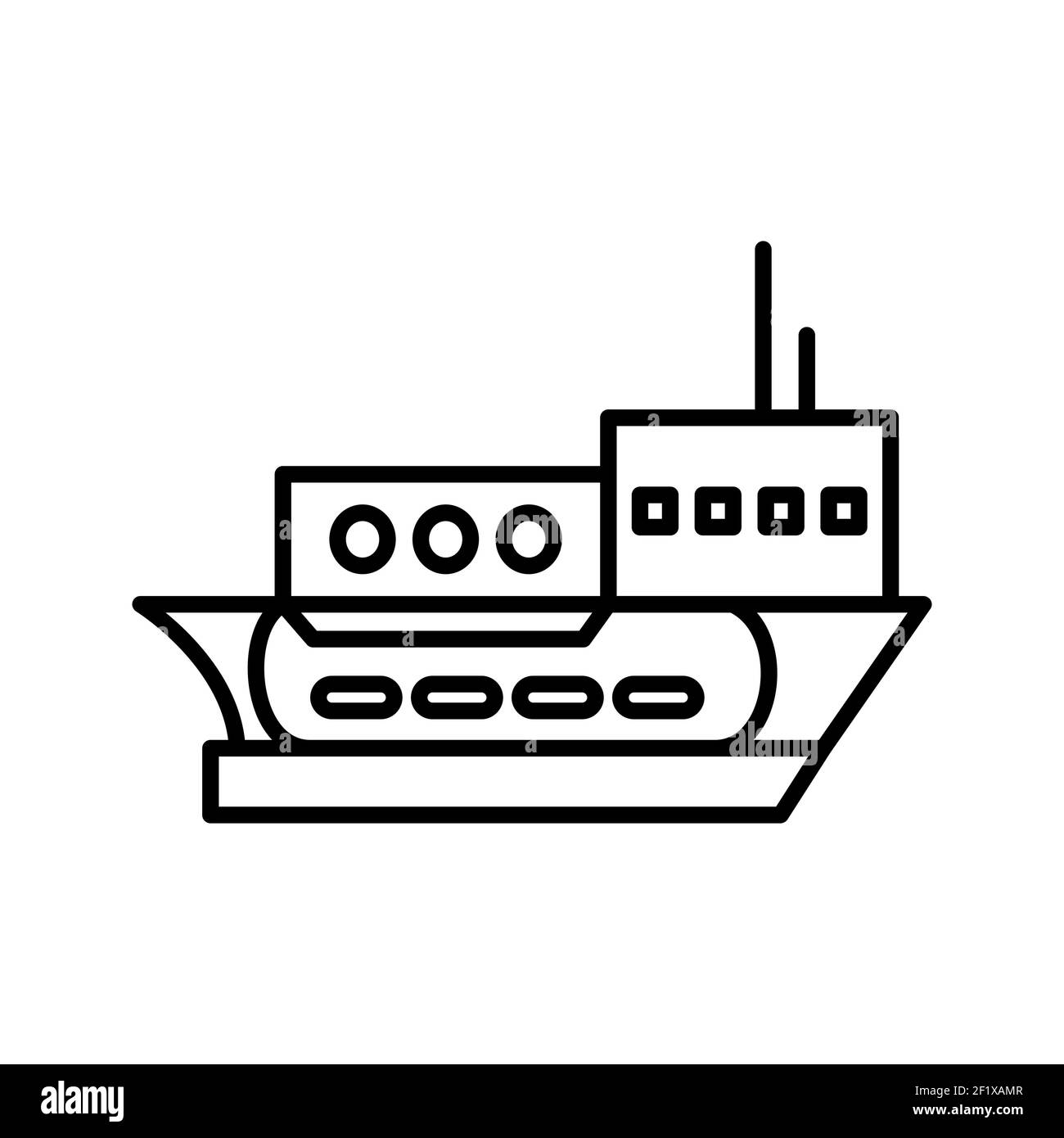 Un'illustrazione di un'icona di vettore di linea di spedizione di consegna univoca su sfondo bianco Foto Stock