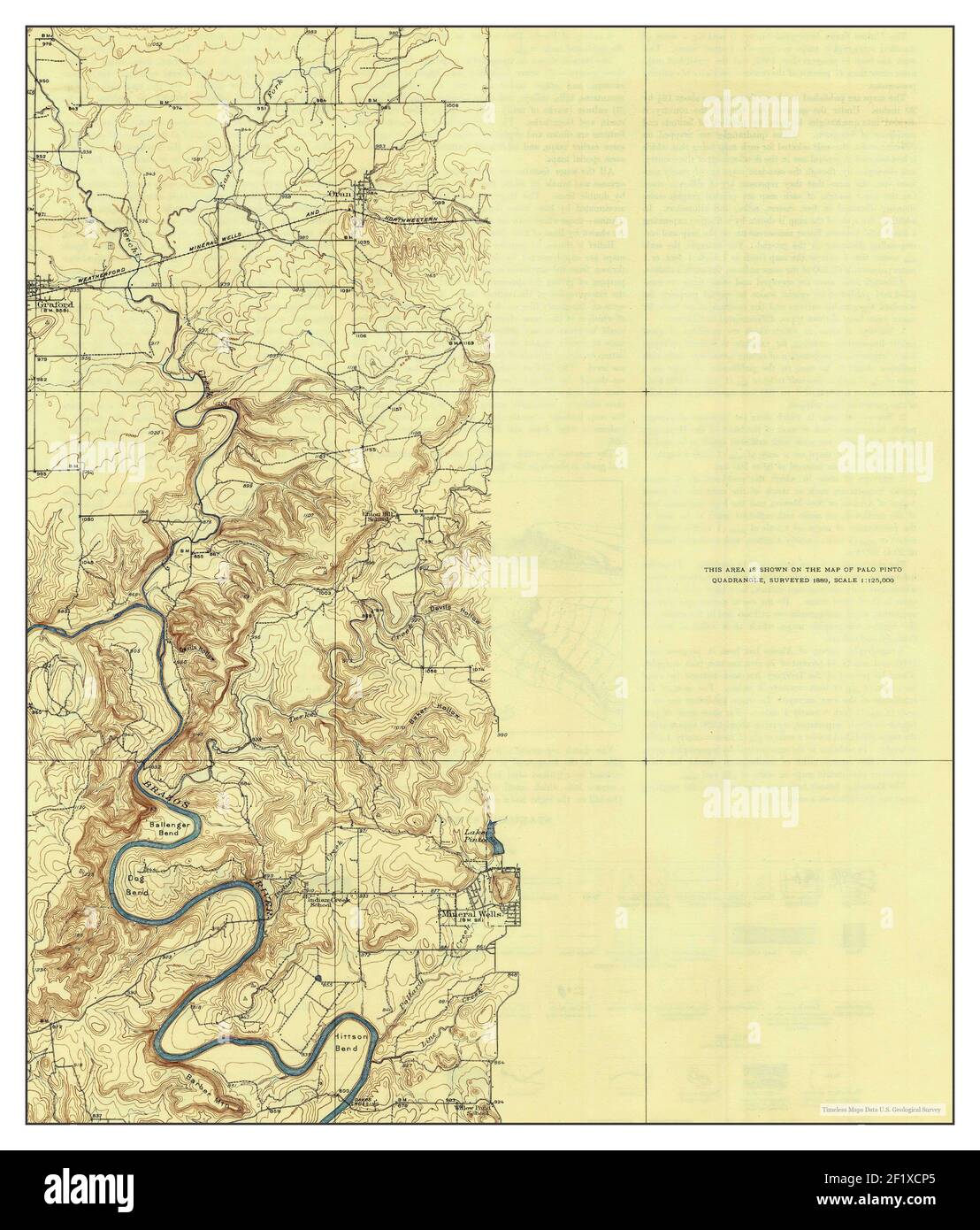 Mineral Wells, Texas, mappa 1927, 1:62500, Stati Uniti d'America da Timeless Maps, dati U.S. Geological Survey Foto Stock