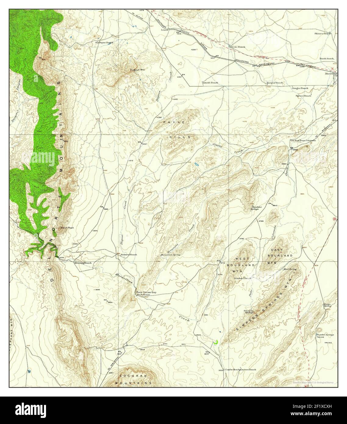 Monument Spring, Texas, mappa 1920, 1:62500, Stati Uniti d'America da Timeless Maps, dati U.S. Geological Survey Foto Stock