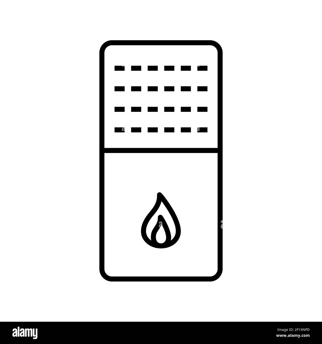 Un'illustrazione di un'icona del vettore di linea del forno univoca su uno sfondo bianco Foto Stock