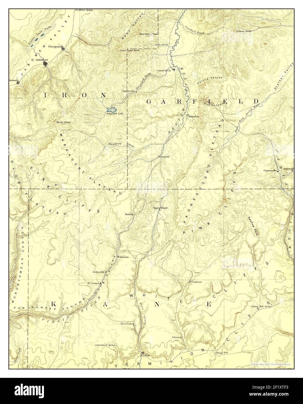 Kanab, Utah, mappa 1886, 1:250000, Stati Uniti d'America da Timeless Maps, dati U.S. Geological Survey Foto Stock