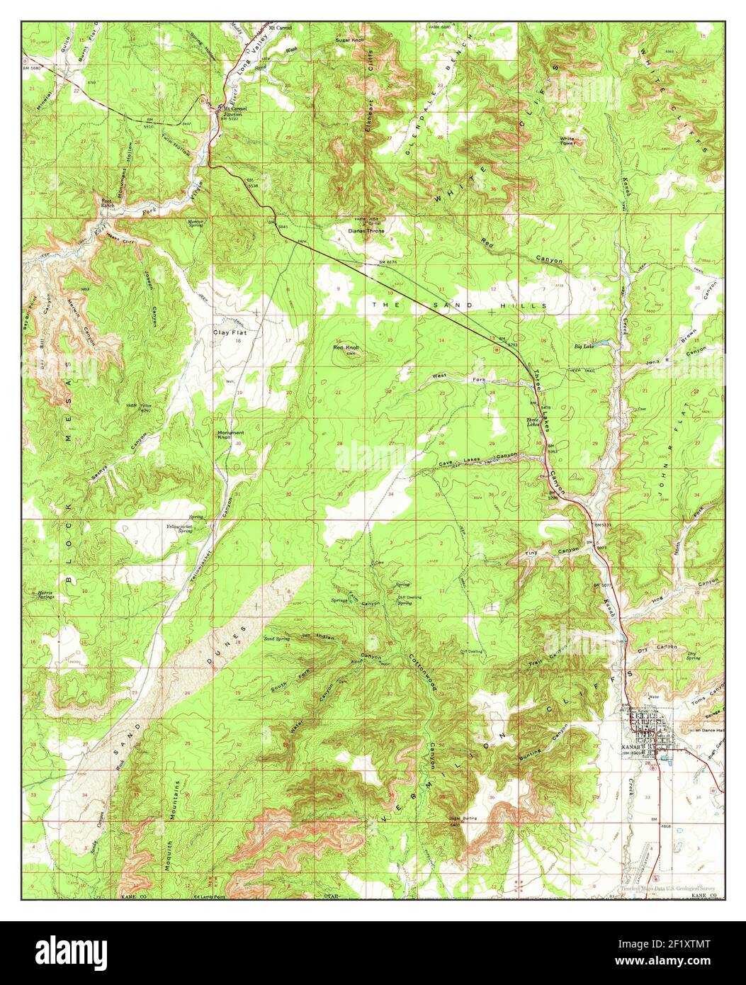 Kanab, Utah, mappa 1957, 1:62500, Stati Uniti d'America da Timeless Maps, dati U.S. Geological Survey Foto Stock