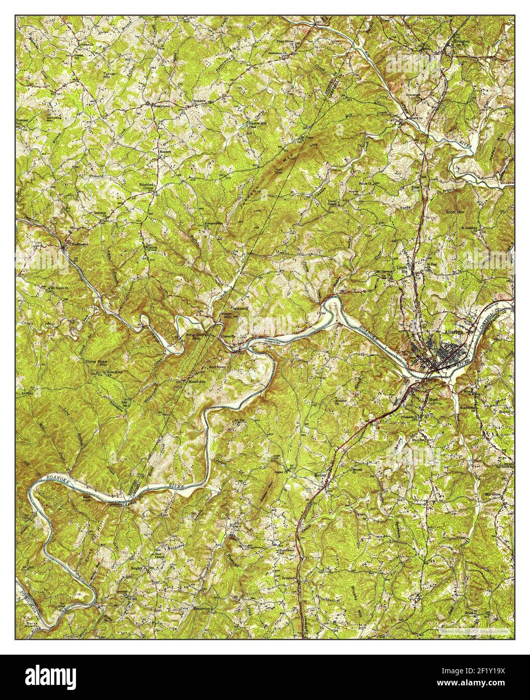 Altavista, Virginia, map 1951, 1:62500, United States of America by Timeless Maps, data U.S. Geological Survey Foto Stock