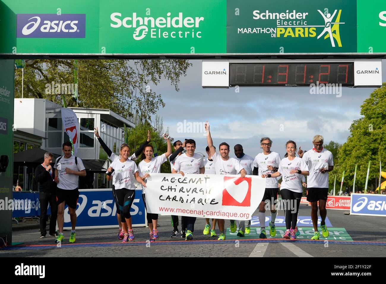 Mecenat Chirurgie cardiaque Association durante la Maratona di Parigi 2014, Francia, 6 aprile 2014, Foto Julien Crosnier / KMSP / DPPI Foto Stock