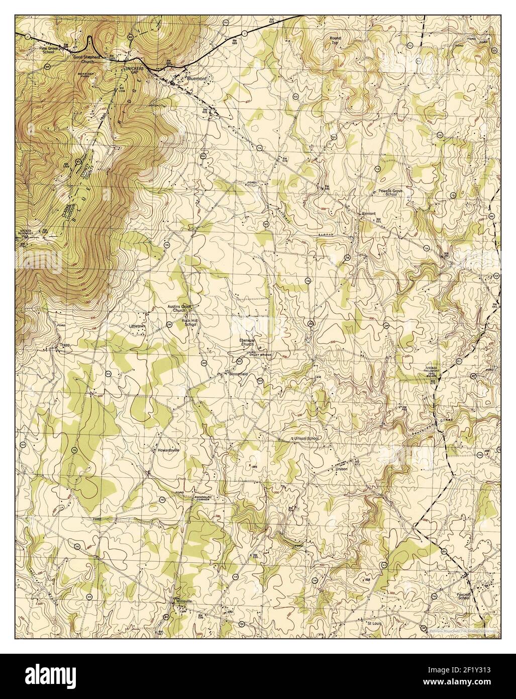 Bluemont, Virginia, mappa 1944, 1:31680, Stati Uniti d'America da Timeless Maps, dati U.S. Geological Survey Foto Stock