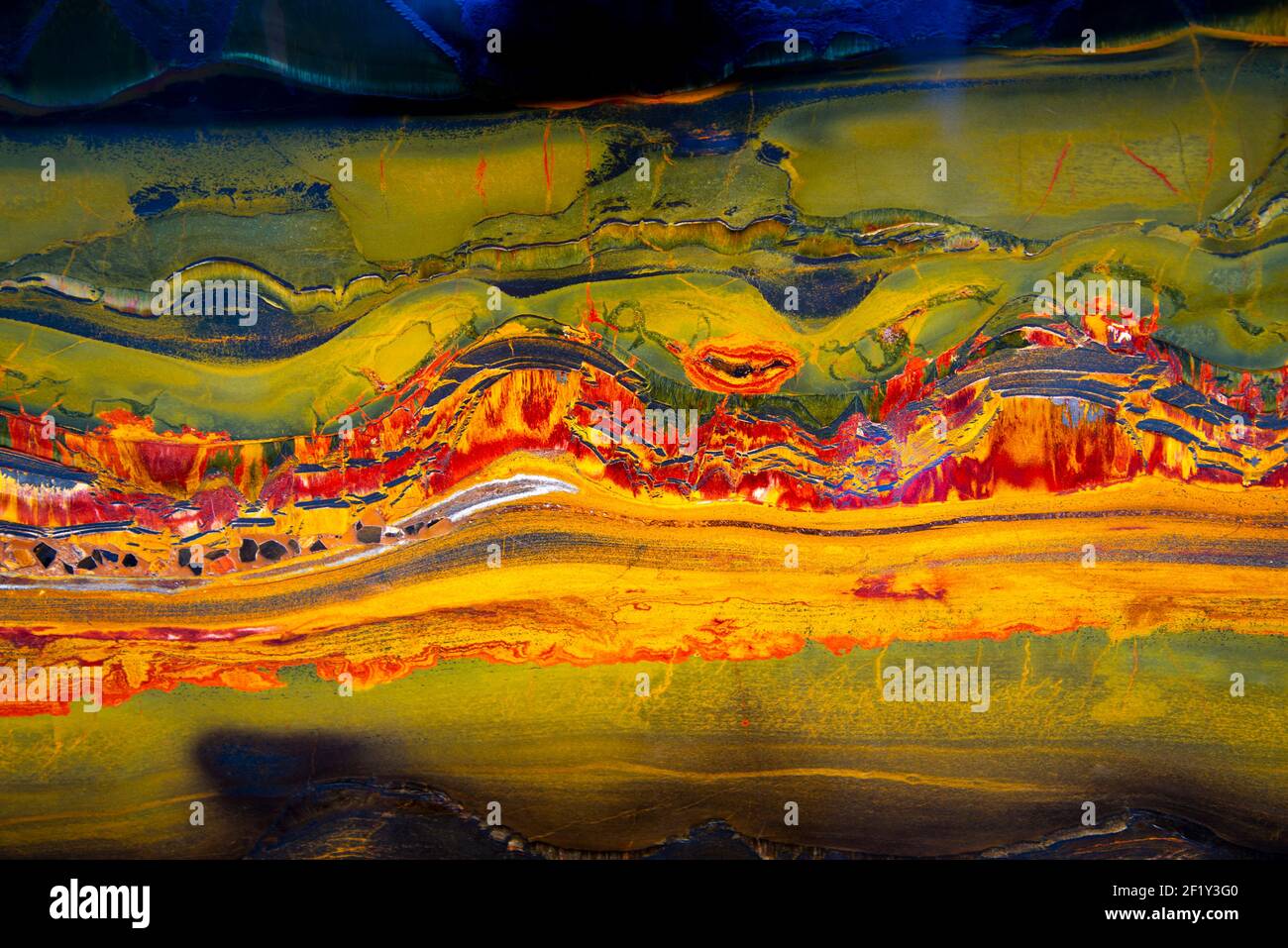 Brockman Tiger Eye campione di roccia lucidata Foto Stock