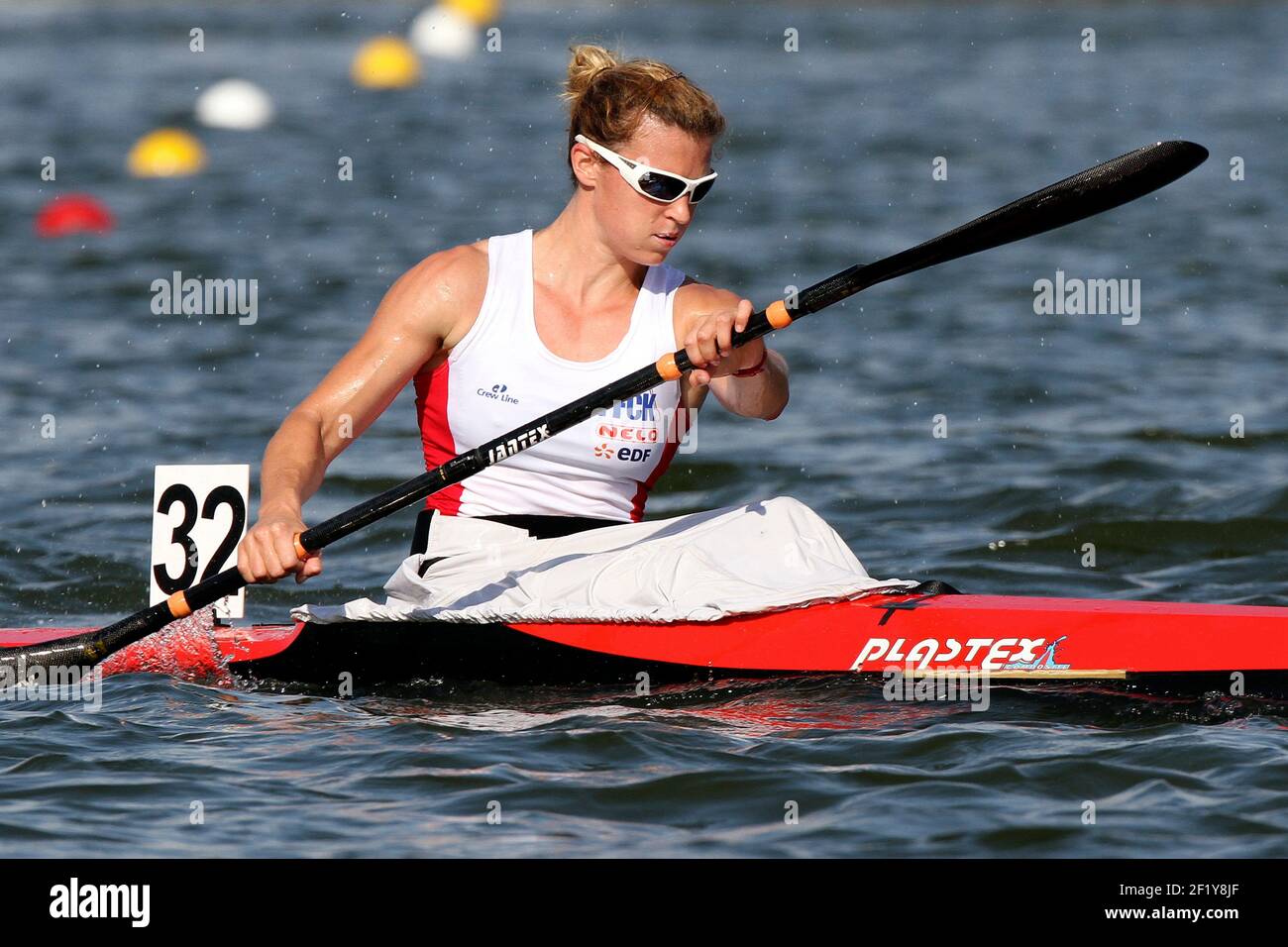 Sarah TROEL (fra) N° 32 nel K1 W5000 durante i Campionati del mondo Sprint 2014, a Mosca, Russia, dal 6 al 10 agosto 2014. Foto Eddy Lemaistre / KMSP / DPPI Foto Stock