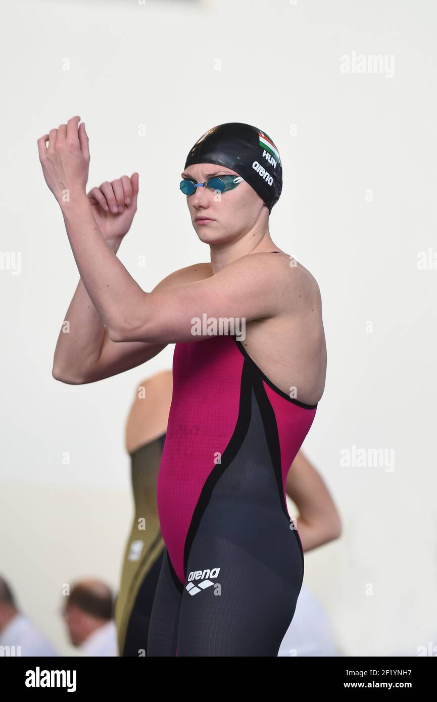 Katinka Hosszu (HUN) vince il 1500 m Freestyle durante il Meeting Amiens 2015, FFN Golden Tour, in Francia, dal 13 al 15 febbraio 2015. Foto Stephane Kempinaire / KMSP / DPPI Foto Stock