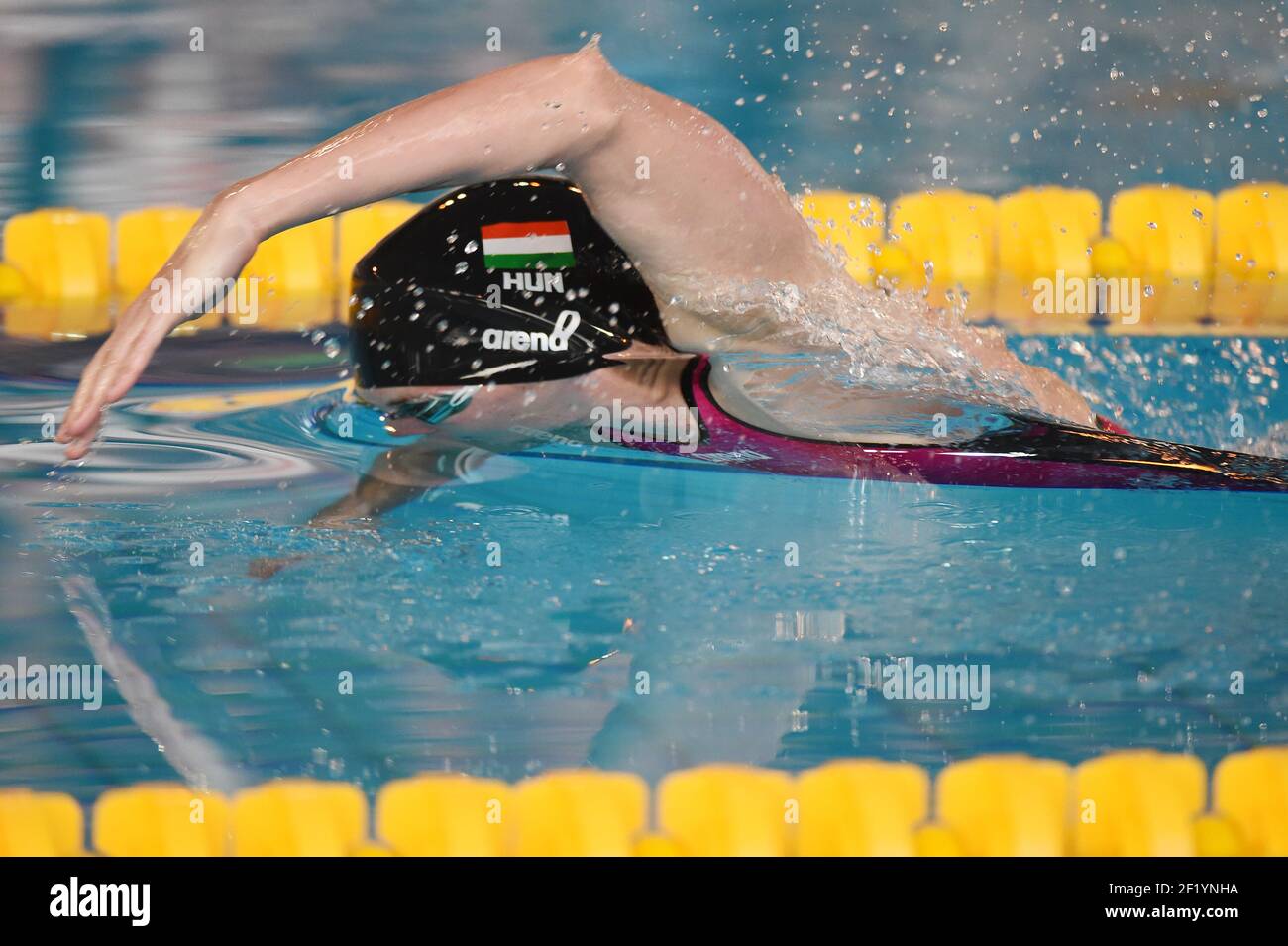 Katinka Hosszu (HUN) vince il 1500 m Freestyle durante il Meeting Amiens 2015, FFN Golden Tour, in Francia, dal 13 al 15 febbraio 2015. Foto Stephane Kempinaire / KMSP / DPPI Foto Stock