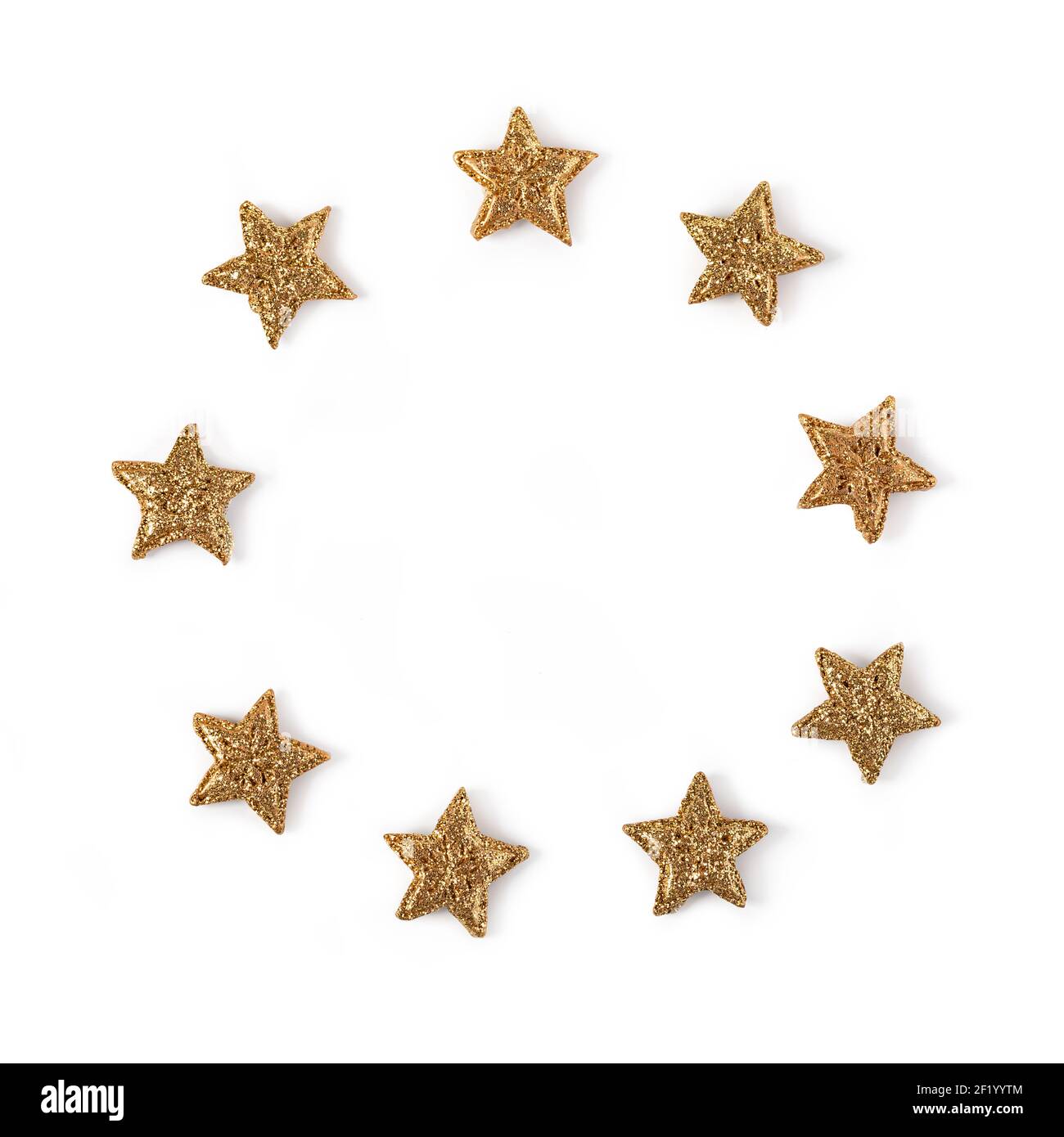 Stelle brillanti su sfondo bianco Foto Stock