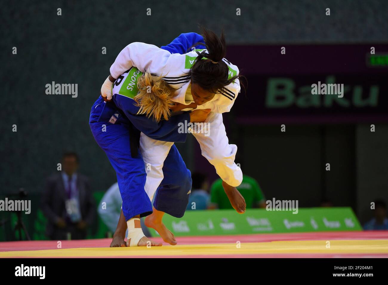 Madeleine Malonga di Francia compete in JUDO Donne -78kg durante i primi Giochi europei 2015 a Baku, Azerbaigian, giorno 15, il 27 giugno 2015 - Foto Julien Crosnier / KMSP / DPPI Foto Stock