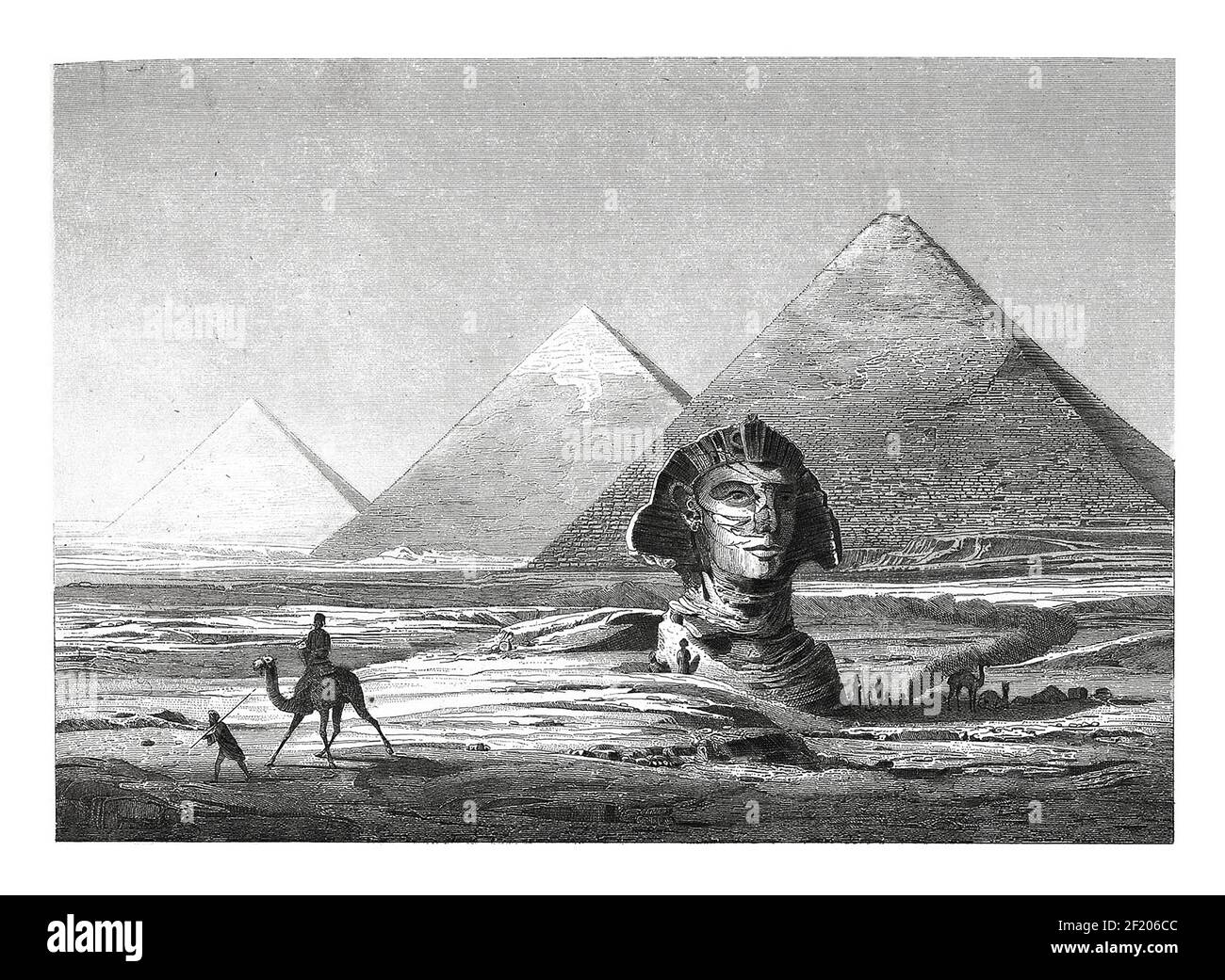 Incisione antica della necropoli di Giza in Egitto. Pubblicato in Systematischer Bilder-Atlas zum Conversations-Lexikon, Ikonographische Encyklopedie der W. Foto Stock