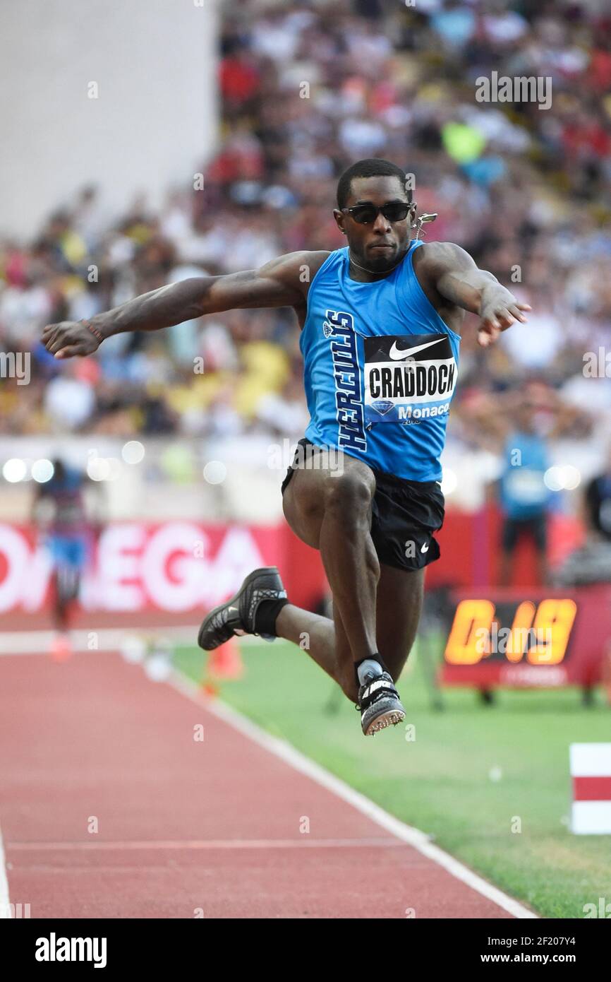 Omar Craddock degli Stati Uniti compete in Triple Jump Men durante l'International Athletics Meeting Herculis, IAAF Diamond League, Monaco il 17 luglio 2015 allo stadio Louis II di Monaco, Francia - Foto Jean-Marie Hervio / KMSP / DPPI Foto Stock