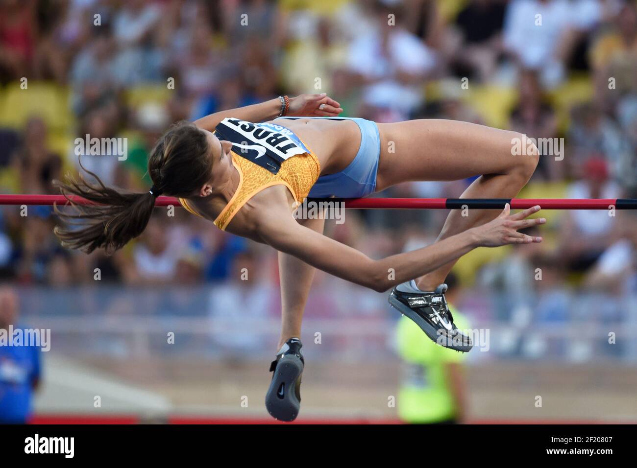 Alessia Trost of Italy compete in High Jump Women durante il Meeting Internazionale di Atletica Herculis, IAAF Diamond League, Monaco il 17 luglio 2015 allo stadio Louis II di Monaco, Francia - Foto Jean-Marie Hervio / KMSP / DPPI Foto Stock