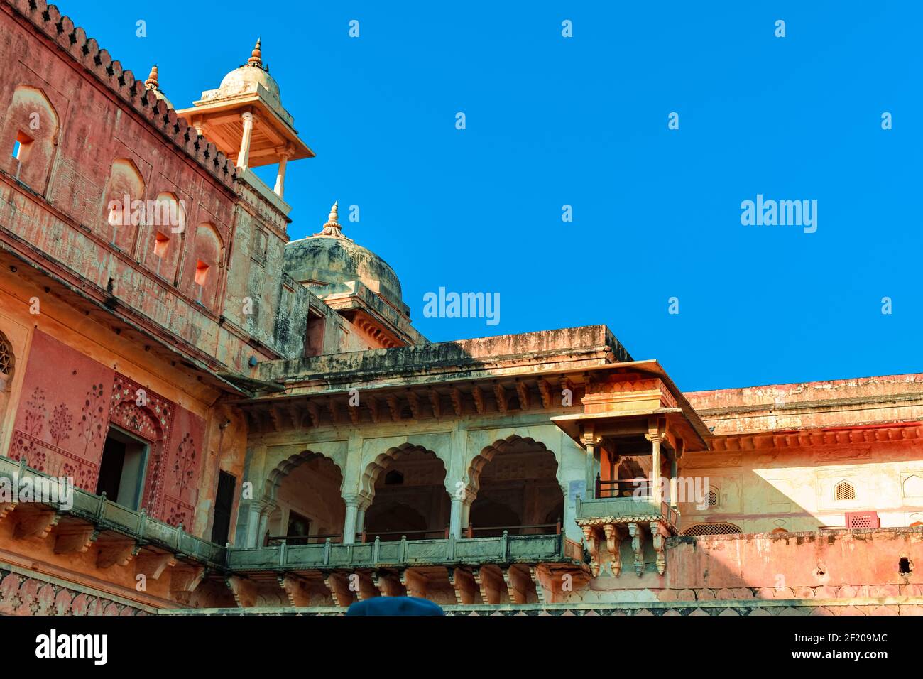 Architettura, disegno & Paesaggio di vari forti in Rajasthan, India. Foto Stock