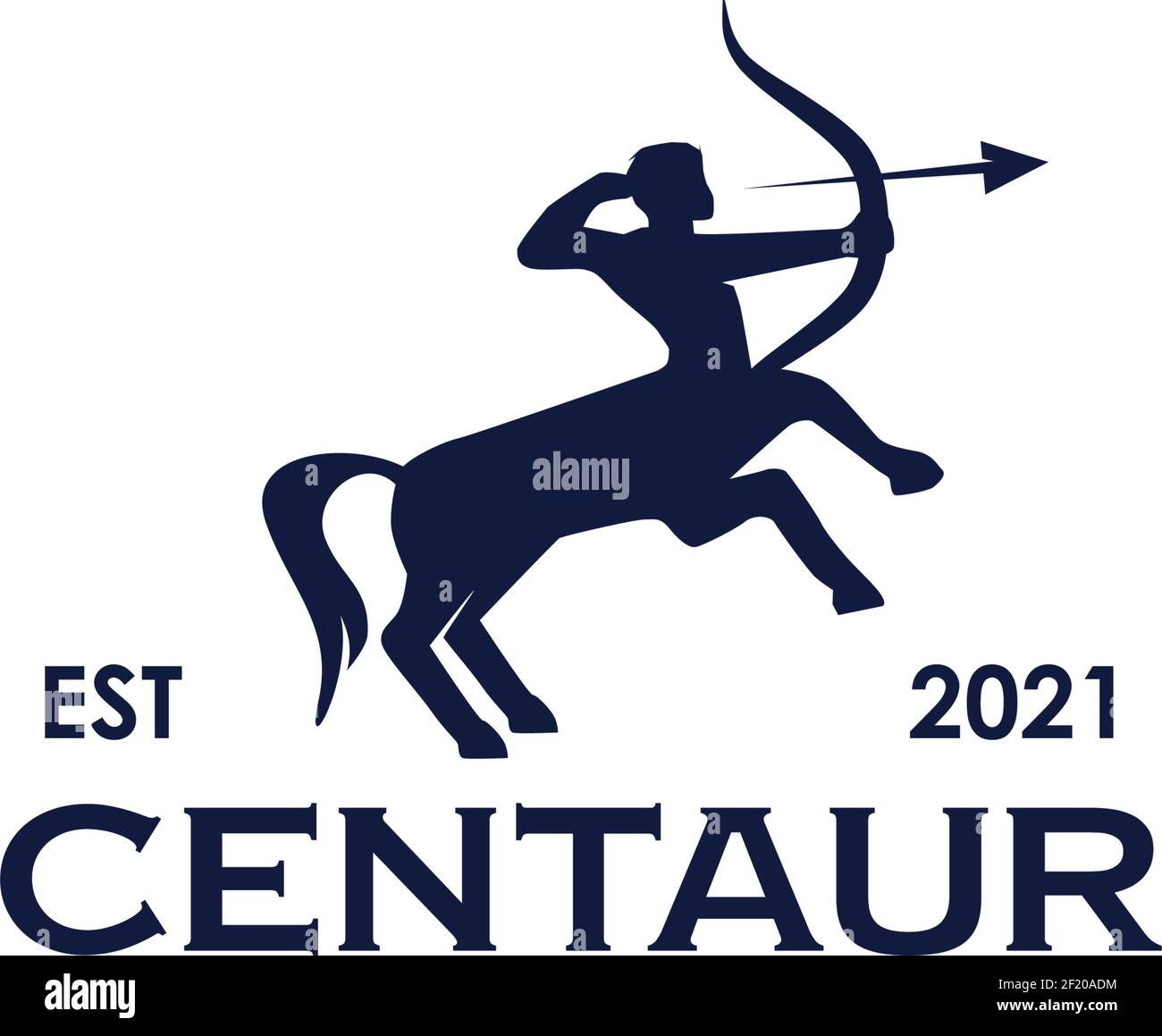 Modello vettoriale per il disegno del logo Centaur Icon Illustrazione Vettoriale