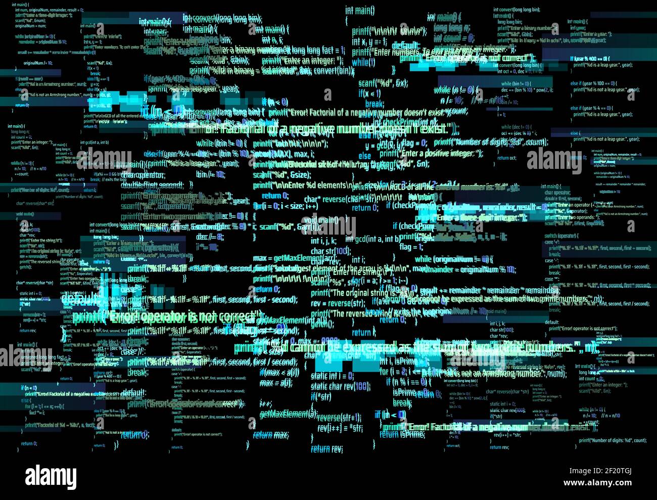 Sfondo di errori di sviluppo software o falle dello schermo del programmatore. Bug critico del codice del programma, errore hardware o concetto di crush dell'ambiente virtuale. G Illustrazione Vettoriale