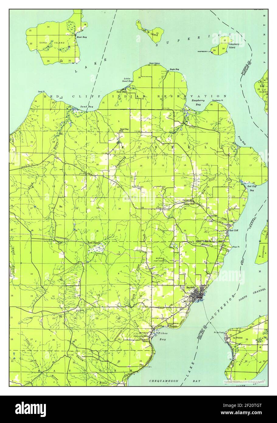 Bayfield, Wisconsin, mappa 1941, 1:48000, Stati Uniti d'America da Timeless Maps, dati U.S. Geological Survey Foto Stock