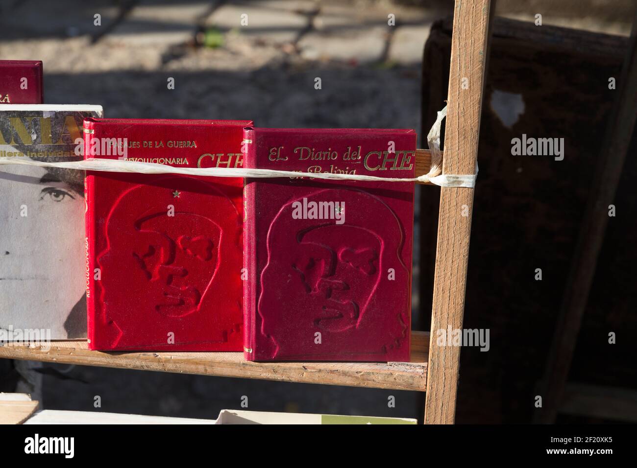 Cuba, l'Avana - Diari di che Guevara in vendita per strada Foto Stock