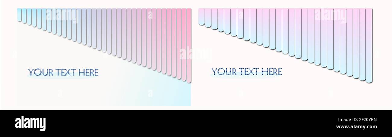 Linea spessa verticale disegno di papercut astratto calmante cute sfondo gradiente Illustrazione Vettoriale