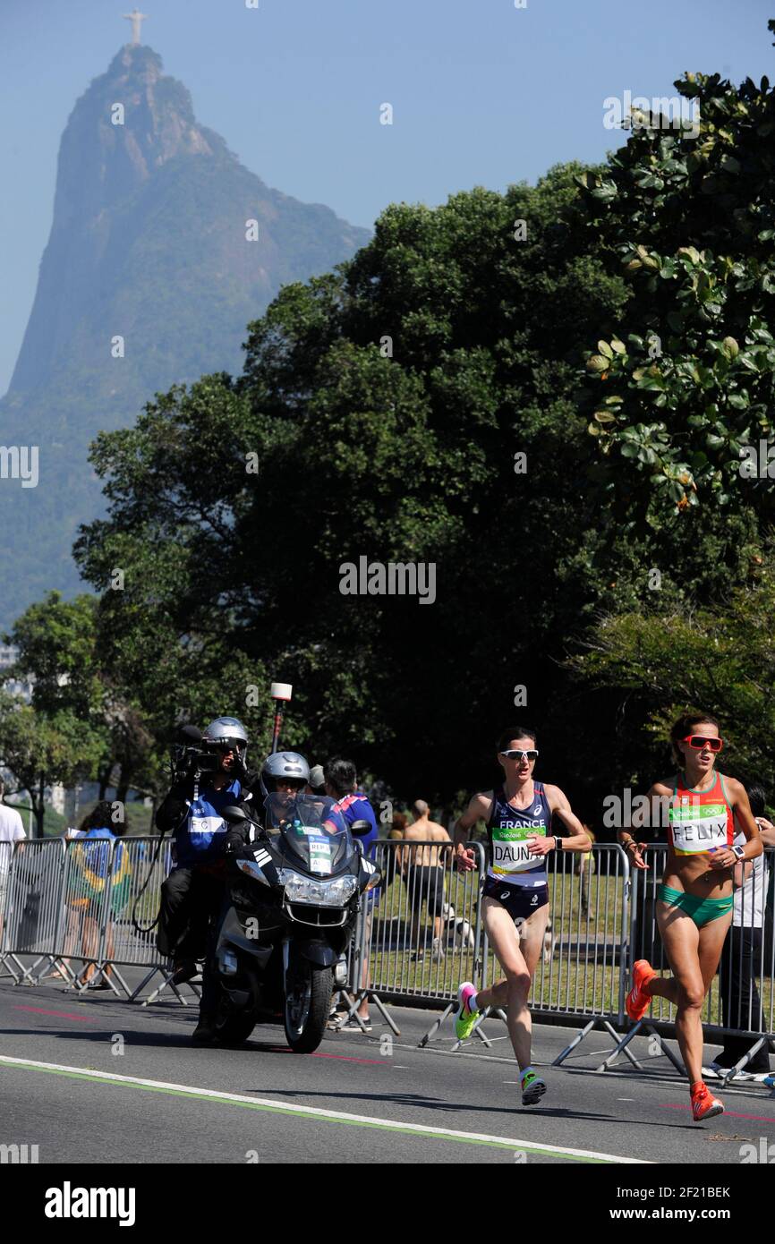 Christelle Daunay in Francia compete nella Maratona delle donne di atletica durante i Giochi Olimpici RIO 2016, Atletica, il 14 agosto 2016, a Rio, Brasile - Foto Jean-Marie Hervio / KMSP / DPPI Foto Stock