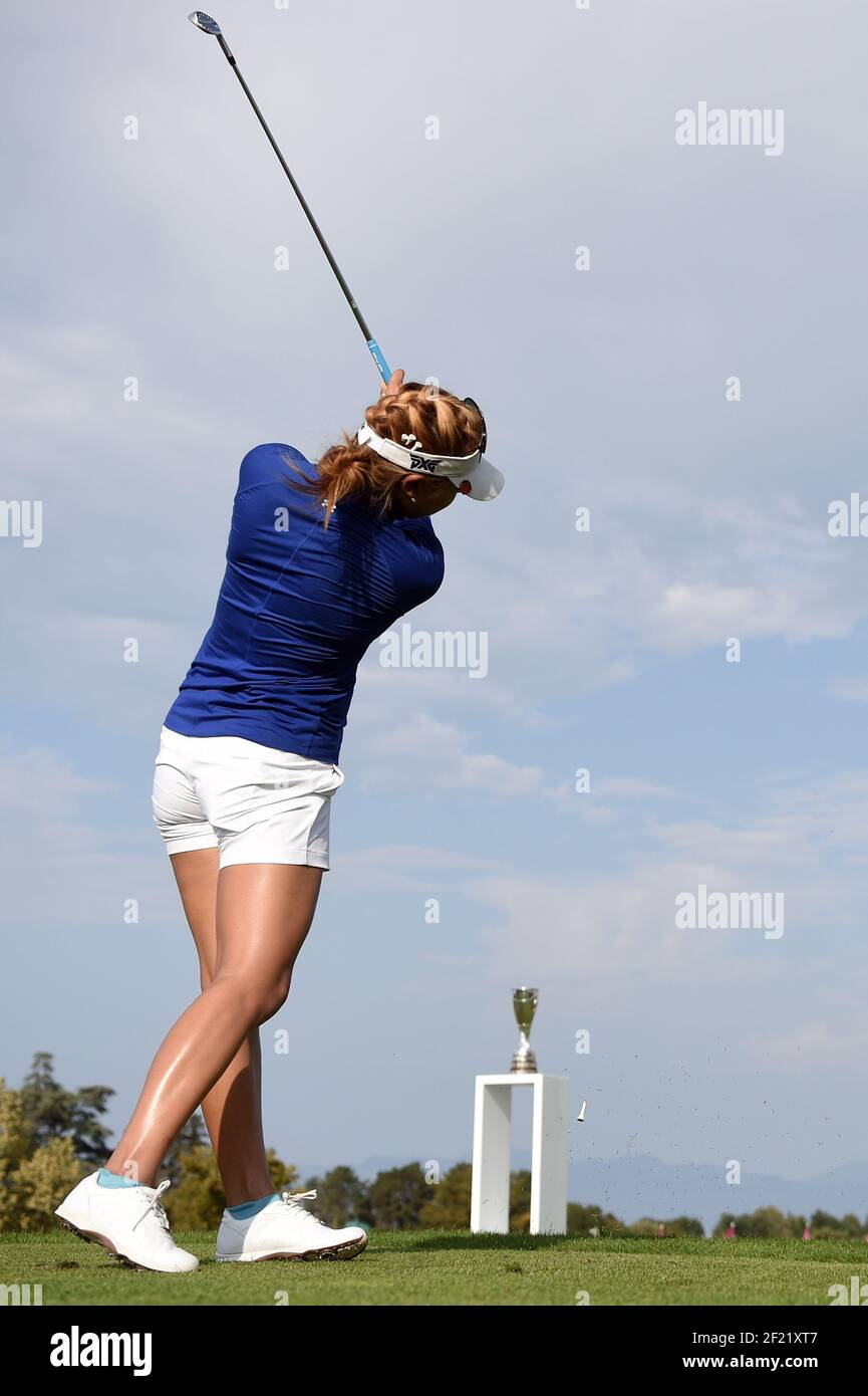 Alison Lee degli Stati Uniti compete durante il Rolex Pro-Am del Campionato LPGA Evian 2016, giorno 3, all'Evian Resort Golf Club, a Evian-Les-Bains, Francia, il 14 settembre 2016. Foto Philippe Millereau / KMSP / DPPI Foto Stock