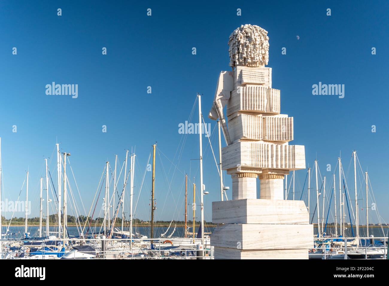 Statua del marchese di Pombal situato nel porto turistico di Vila Real de Santo Antonio, Algarve, Portogallo Foto Stock